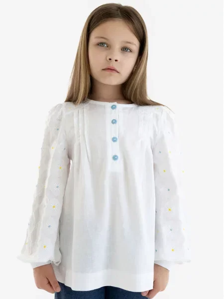 Детская рубашка Folk Moda белая