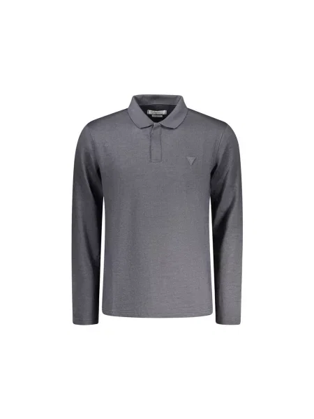 Polo majica Guess Jeans sa dugačkim rukavima crna