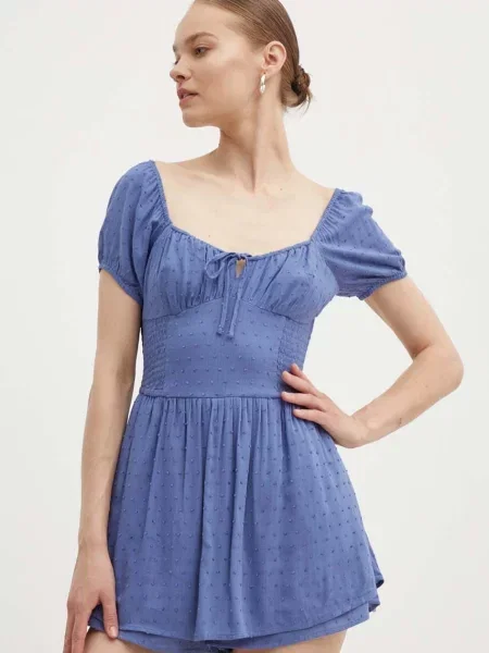 Гащеризон Hollister Co. с квадратно деколте синьо