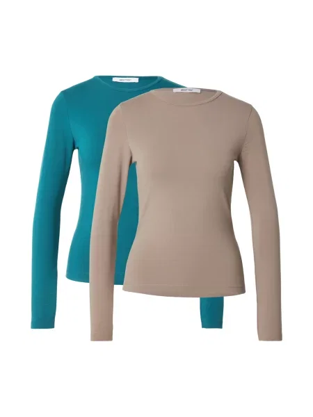 ABOUT YOU Tricou Layla taupe / verde petrol gri