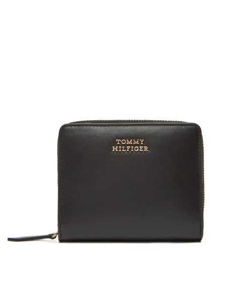 Кожен портфейл Tommy Hilfiger черно