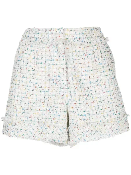 Pantaloni scurți Shiatzy Chen din tweed alb