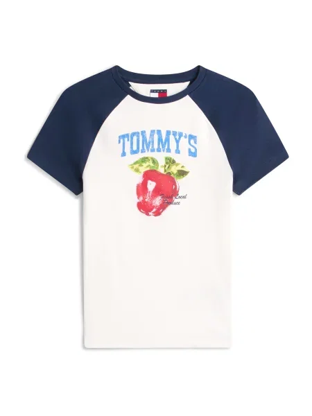 Tommy Jeans Tricou MARKET bleumarin / verde măr / roșu alb