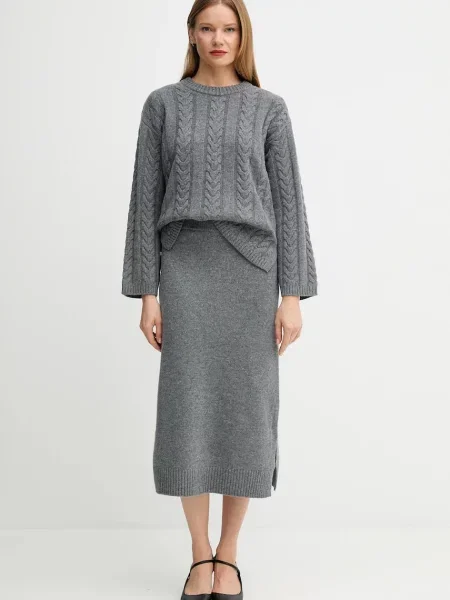 Вовняний светр Mos Mosh BRYNDIS легкий сірий