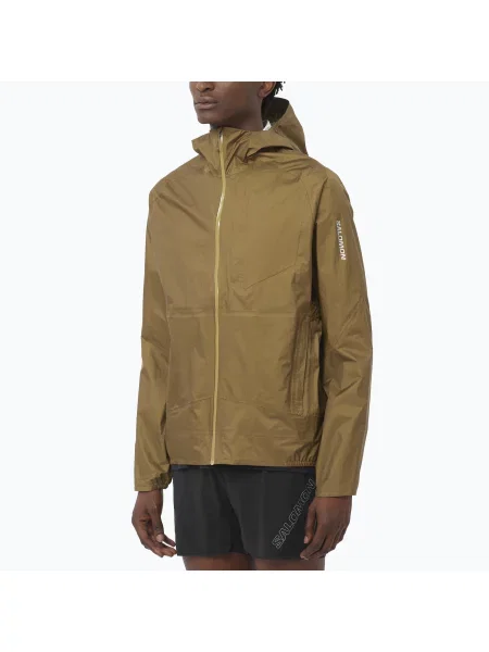 Férfi futódzseki Salomon Bonatti Waterproof briliáns olíva. Méret: XL zöld