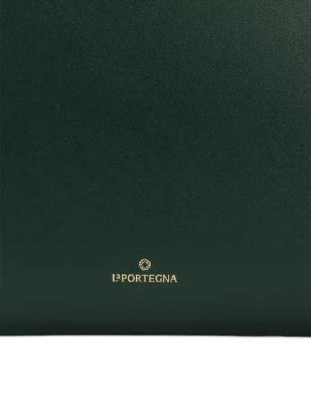 Кожена шопинг чанта La Portegna зелено
