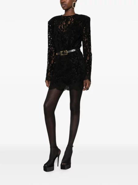 Cu centură rochie mini Aniye By din dantelă negru