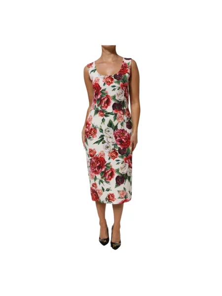 Wielobarwność sukienka ołówkowa Dolce And Gabbana bez rękawów
