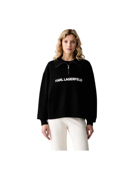 Bluza rozpinana Karl Lagerfeld z logo czarna