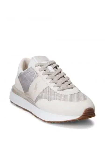 Dzianinowe sneakersy Polo Ralph Lauren do biegania sznurowane białe