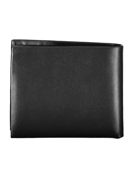 Lniany portfel Calvin Klein czarny