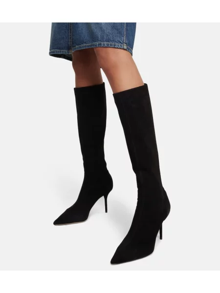 Botine Aquazzura din piele de căprioară negru