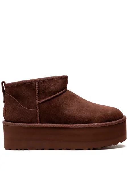 Klasické mini kotníkové boty Ugg na platformě hnědé