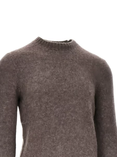 Кашмирен пуловер Piacenza Cashmere с кръгло деколте кафяво