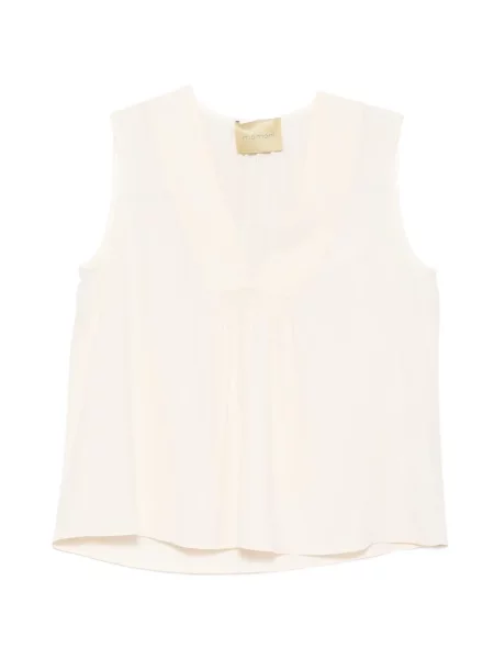 Bluza Momoni s V-izrezom bijela