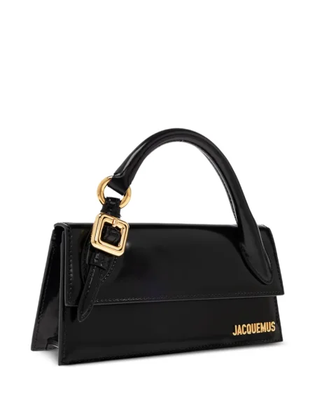 Кожена кожена чанта Jacquemus черно