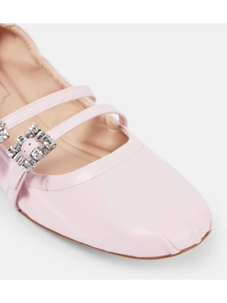Balerini Roger Vivier din piele de cristal roz