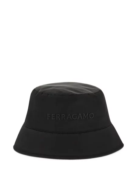 Pălărie Ferragamo cu broderie negru