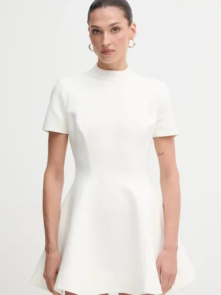 Bardot rochie mini evazați alb