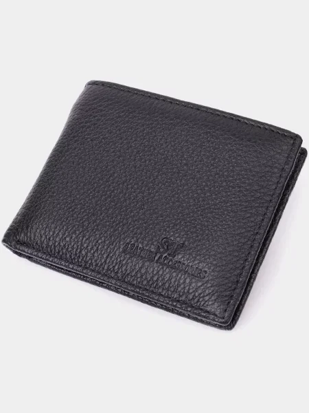 Кожаный кошелек St Leather Accessories черный