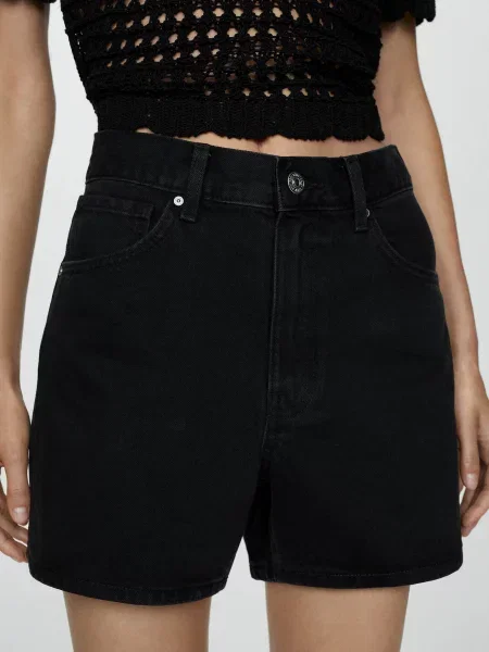 MANGO Шорти джинсові чорний