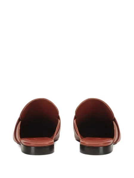 Papuci tip mules Sergio Rossi slip-on maro