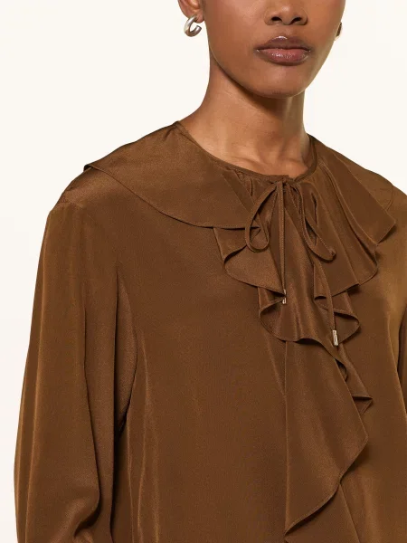 Halenka Max Mara Studio s volány hnědá