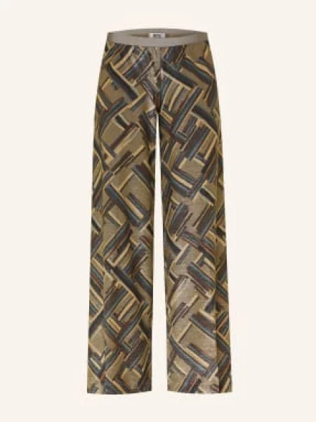 Siyu Spodnie Z Dżerseju Z Brokatową Przędzą grau złote