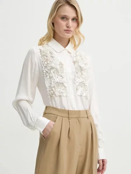 Bruuns Bazaar camasa femei cu guler clasic regular bej