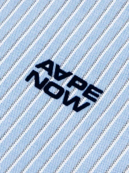 Cămașă Aape By A Bathing Ape cu broderie cu dungi albastru