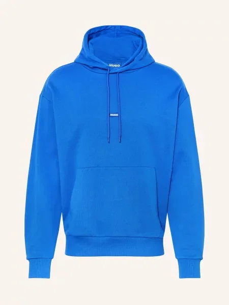 Hugo Blue Mikina S Kapucí Nalonso modrá bílá