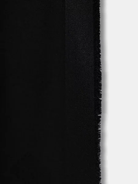 Шерстяной однотонный шарф Boss черный