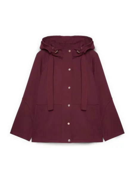 Parka Fiorella Rubino wełniana z kapturem czerwona