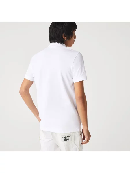 Lacoste Koszulka Polo Z Nadrukiem Regular Fit biała
