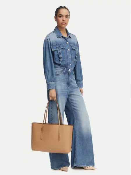 Calvin Klein Nakupovalna torba svetlo rjava bež