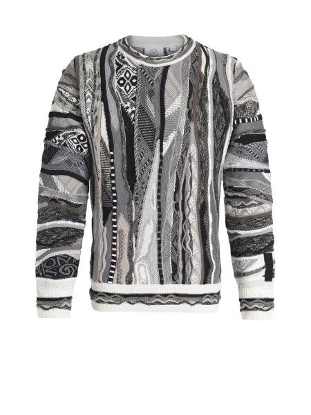Carlo Colucci Pulover gri / gri taupe / negru alb