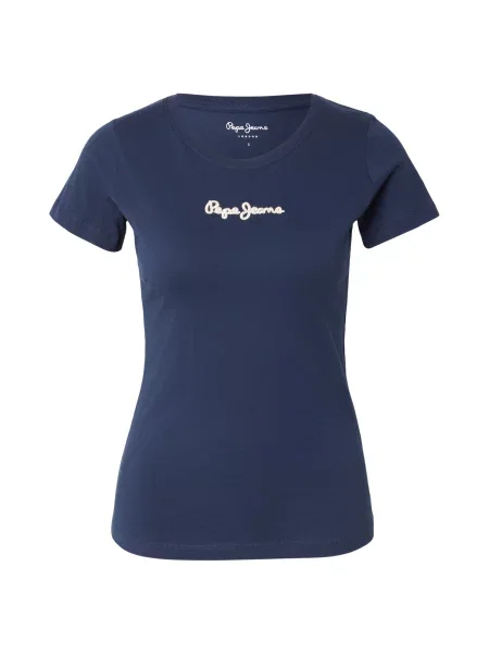 Pepe Jeans Tricou bleumarin / galben alb