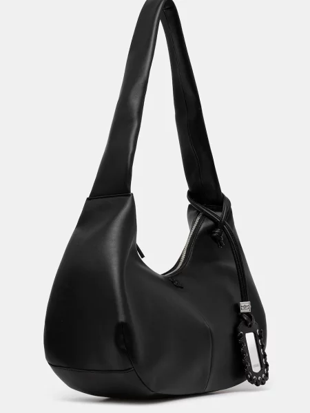 GANNI torebka skórzana Hobo Medium czarny