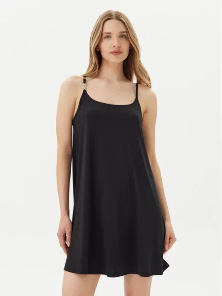 Obleka za na plažo Emporio Armani črna