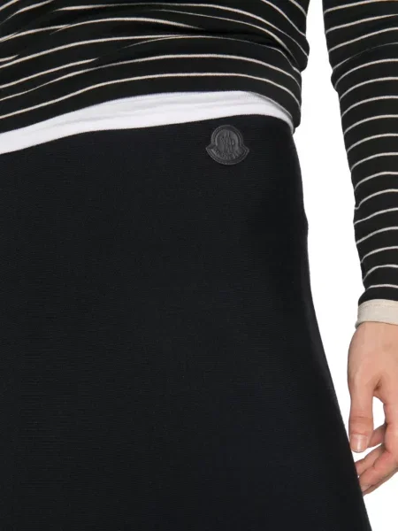 Fustă midi Moncler în linie A cu autograf albastru