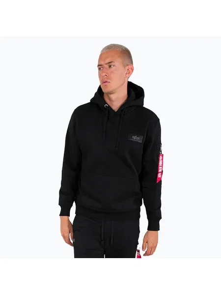 Pánska mikina Alpha Industries Back Print Camo Sweatshirt black/woodland čierna