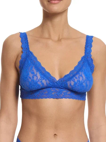 Кружевной бралет с мягкой чашкой синій