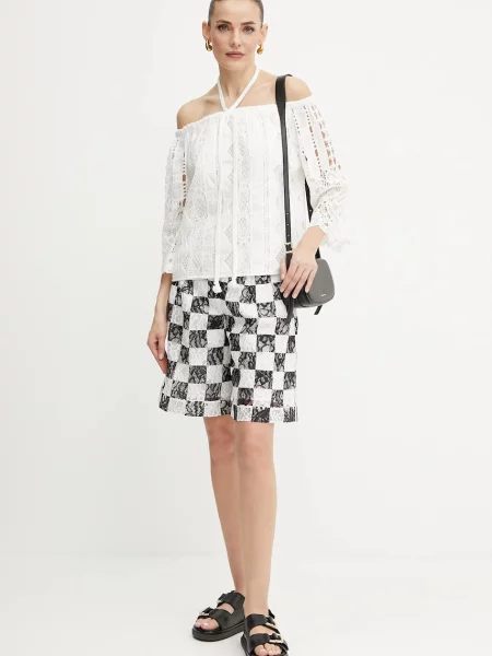 Шорти Pinko візерунок висока посадка чорний