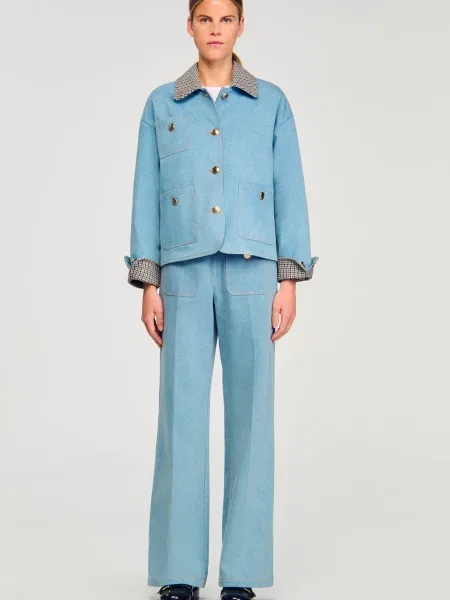 Джинсова куртка Sandro блакитна