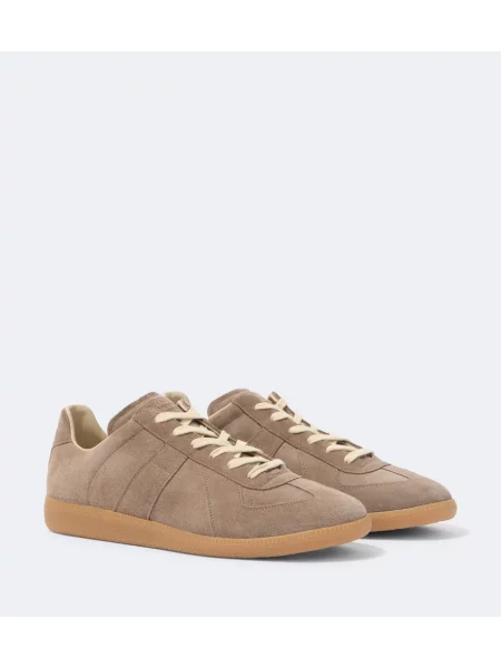 Sneakerși Maison Margiela din piele de căprioară gri