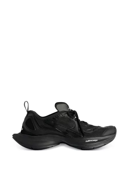 Sneakerși Balenciaga cu șireturi cu platformă din dantelă negru