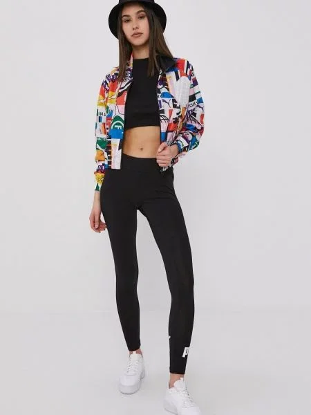 PUMA legginsy z logo Essentials Odzież S czarny