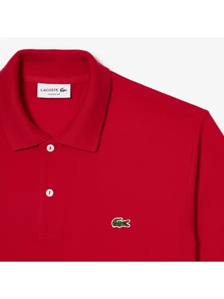 Lacoste Koszulka Polo Oryginał Petit Piqué czerwona