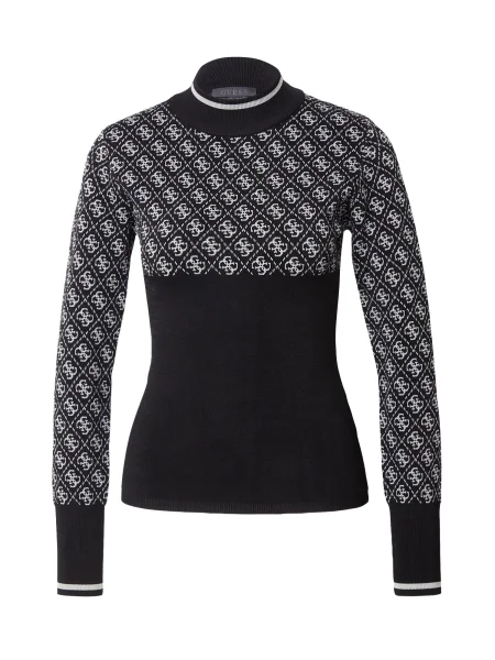 GUESS Pulover Lise negru alb