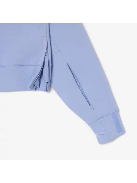Lacoste Krótka Bluza Z Kapturem fioletowa
